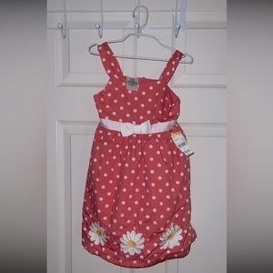 Girls polka dot daisy dress